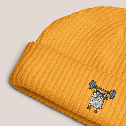 Fischermütze - Strong Sheep in Senfgelb - Paw & Pixel Stickdesign