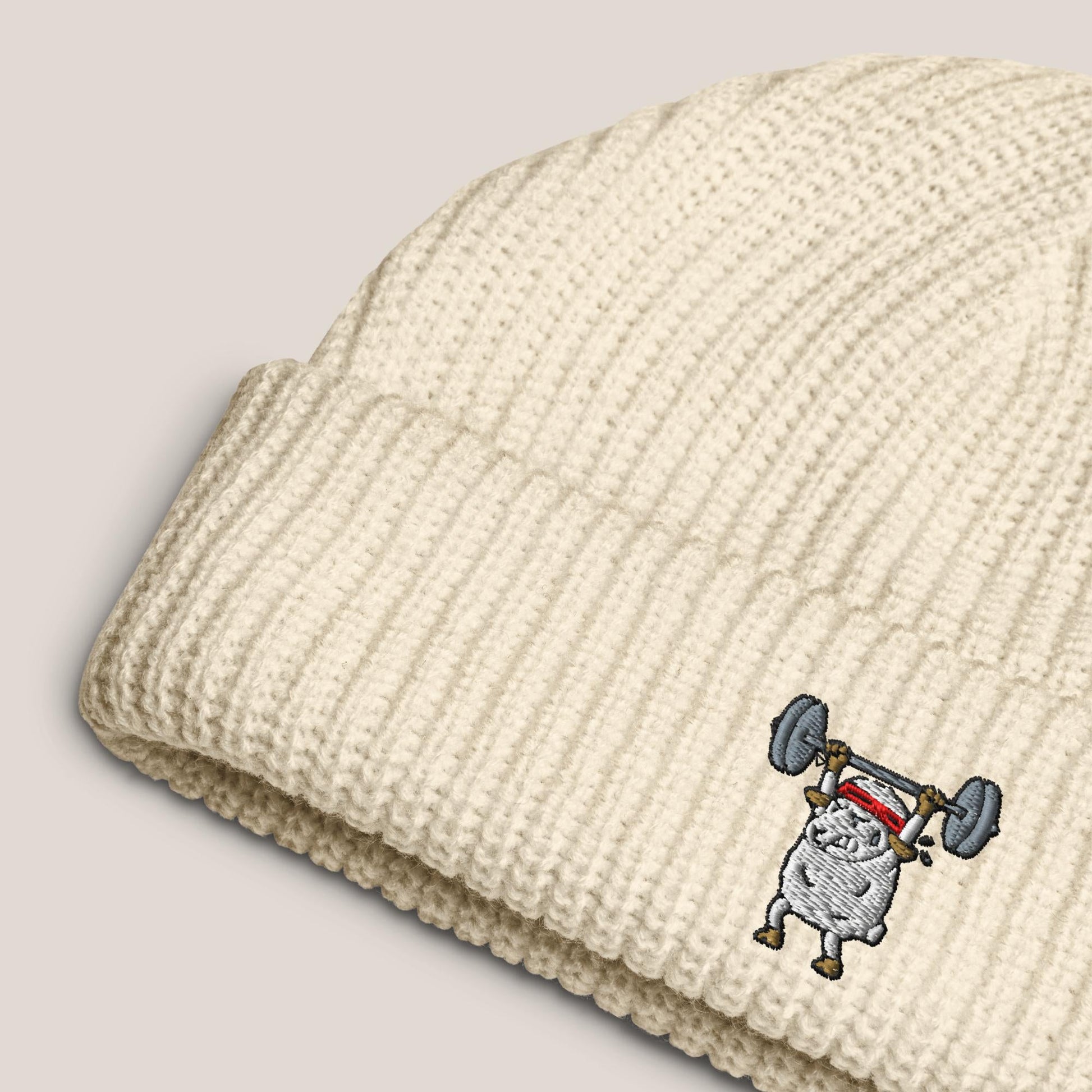 Fischermütze - Strong Sheep in Cremeweiss - Paw & Pixel Stickdesign