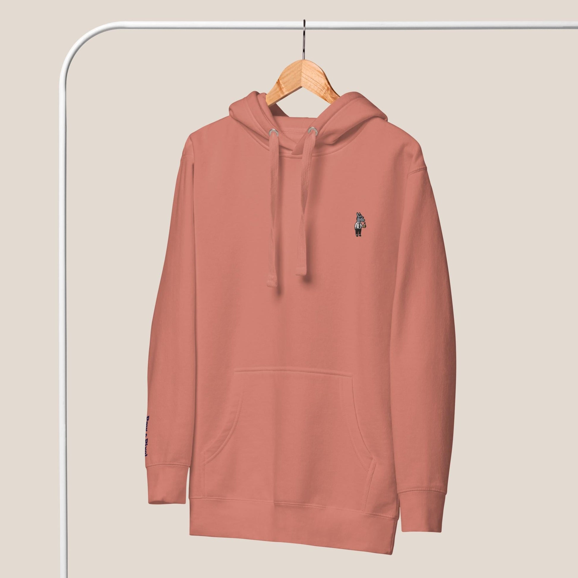 Hoodie - Business Esel in Altrosa - Paw & Pixel Stickdesign