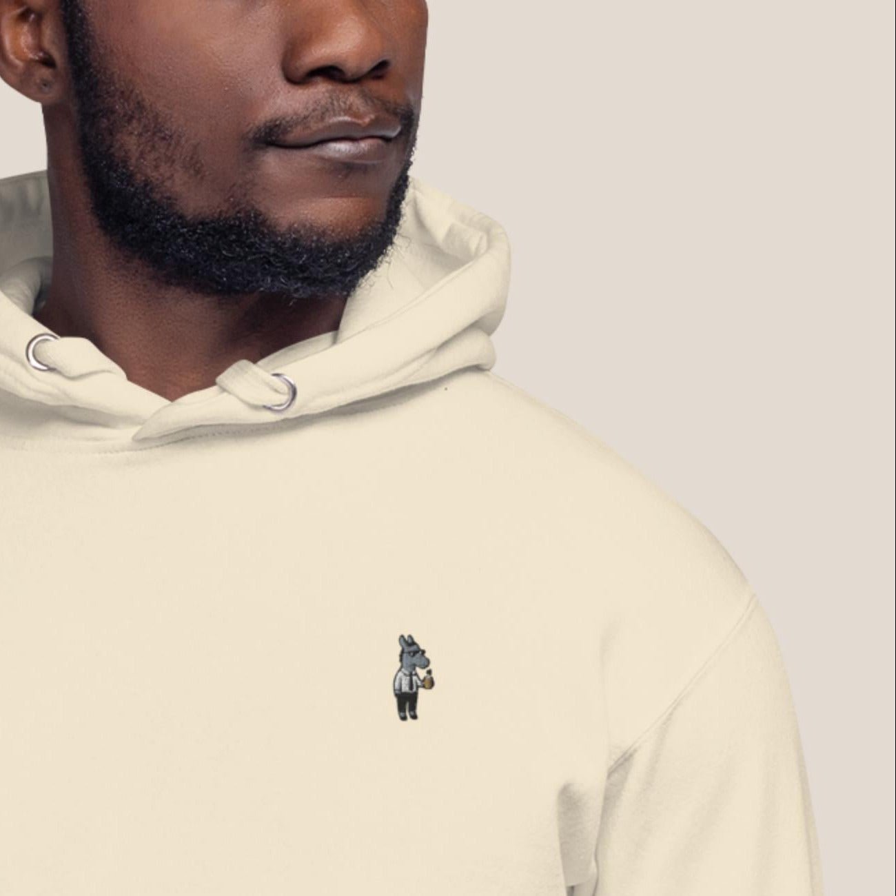 Hoodie - Business Esel in Burgunder - Paw & Pixel Stickdesign