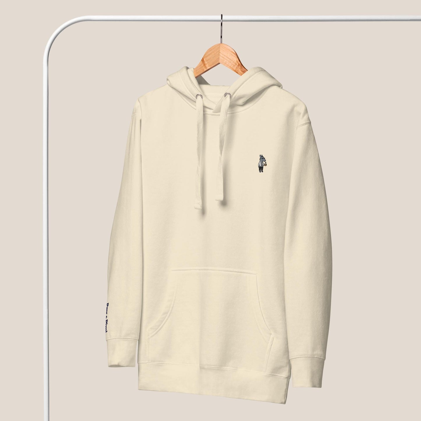 Hoodie - Business Esel in Cremeweiß - Paw & Pixel Stickdesign