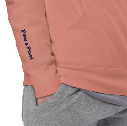 Hoodie - Coffee Junkie in Burgunder - Paw & Pixel Stickdesign