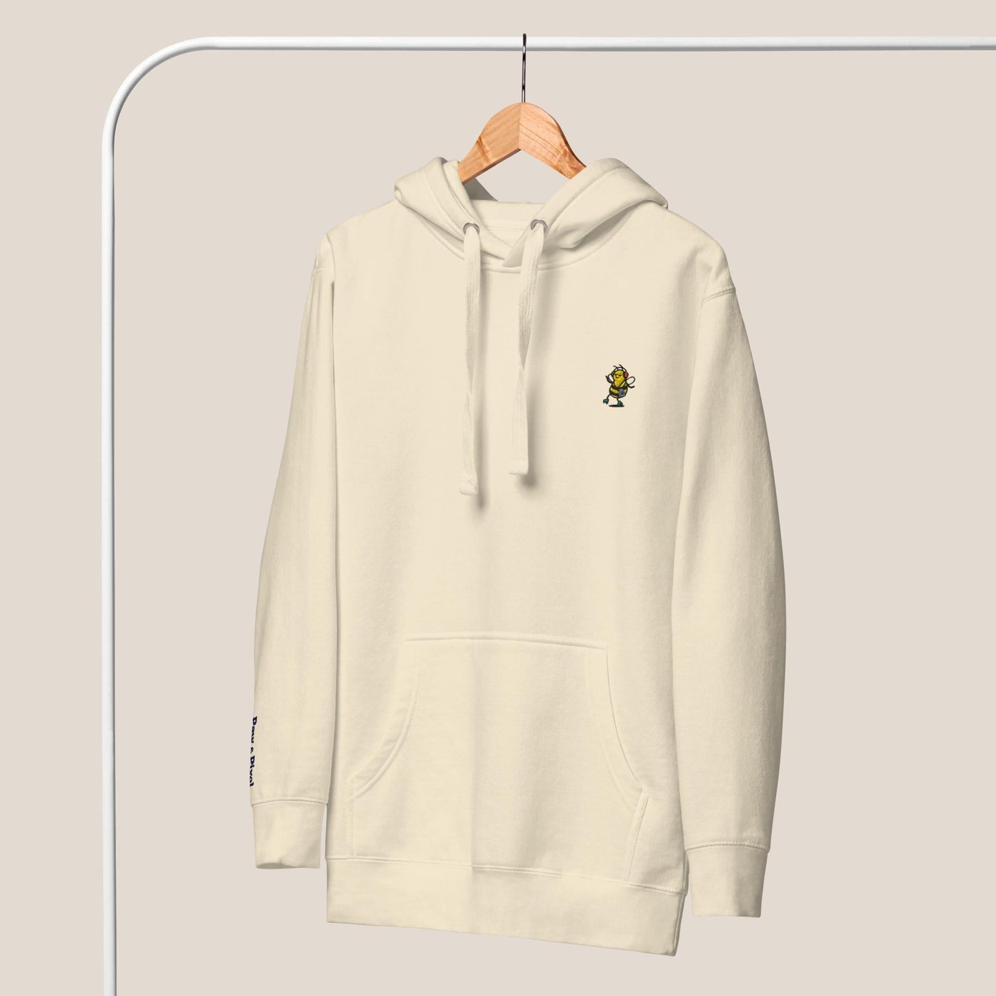 Hoodie - Groovy Bee in Cremeweiß - Paw & Pixel Stickdesign