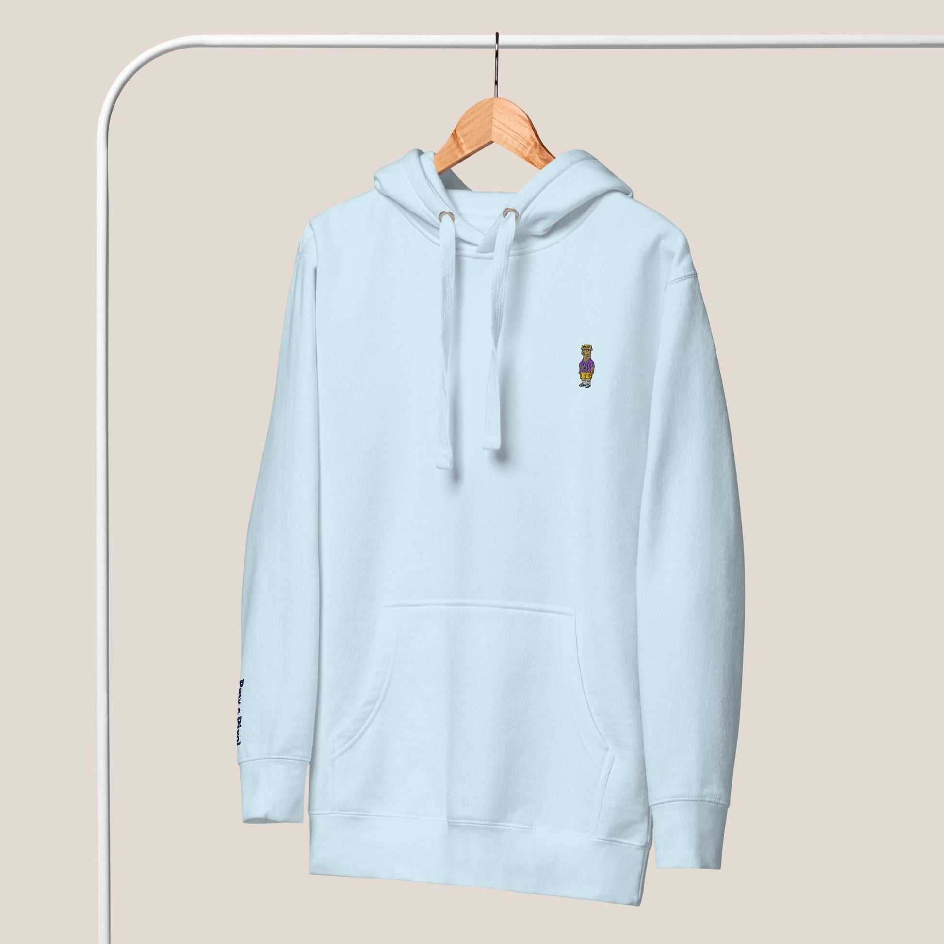 Hoodie - Llama on Tour in Himmelblau - Paw & Pixel Stickdesign