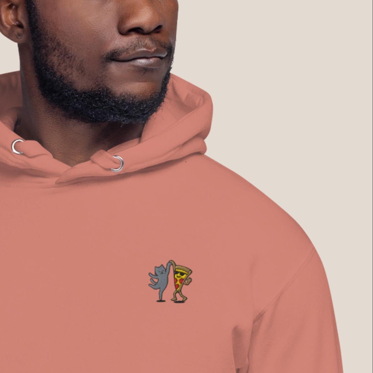 Hoodie - Party Cat in Burgunder - Paw & Pixel Stickdesign