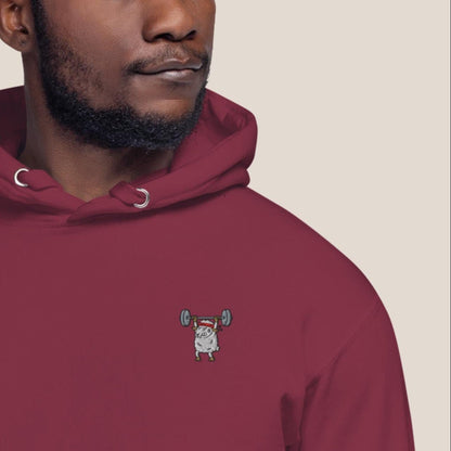 Hoodie - Strong Sheep in Burgunder - Paw & Pixel Stickdesign