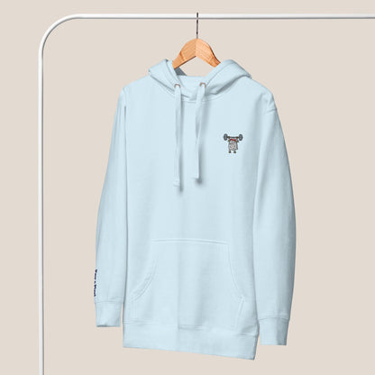 Hoodie - Strong Sheep in Himmelblau - Paw & Pixel Stickdesign