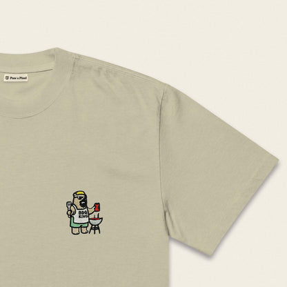 Oversized T-Shirt - BBQ Bär in Schwarz - Paw & Pixel Stickdesign
