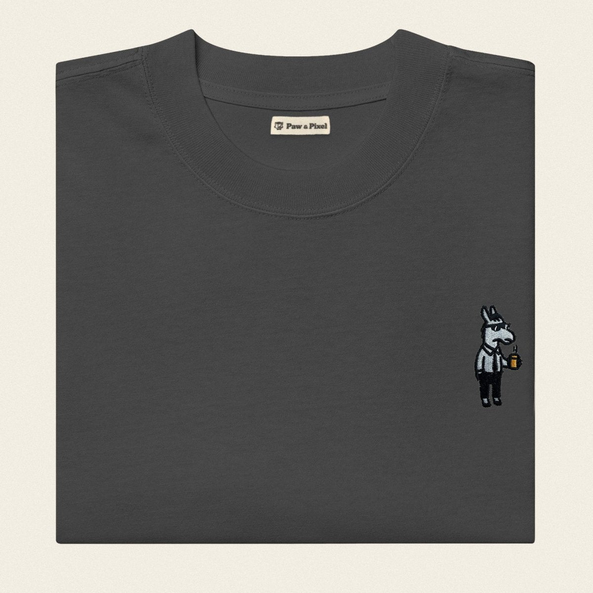 Oversized T-Shirt - Business Esel in Schwarz - Paw & Pixel Stickdesign