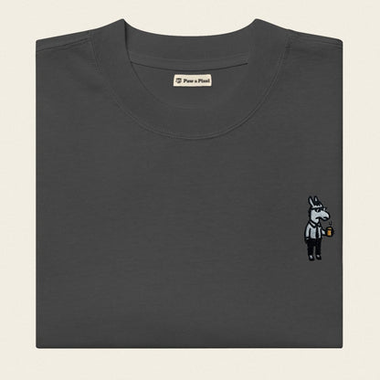 Oversized T-Shirt - Business Esel in Schwarz - Paw & Pixel Stickdesign