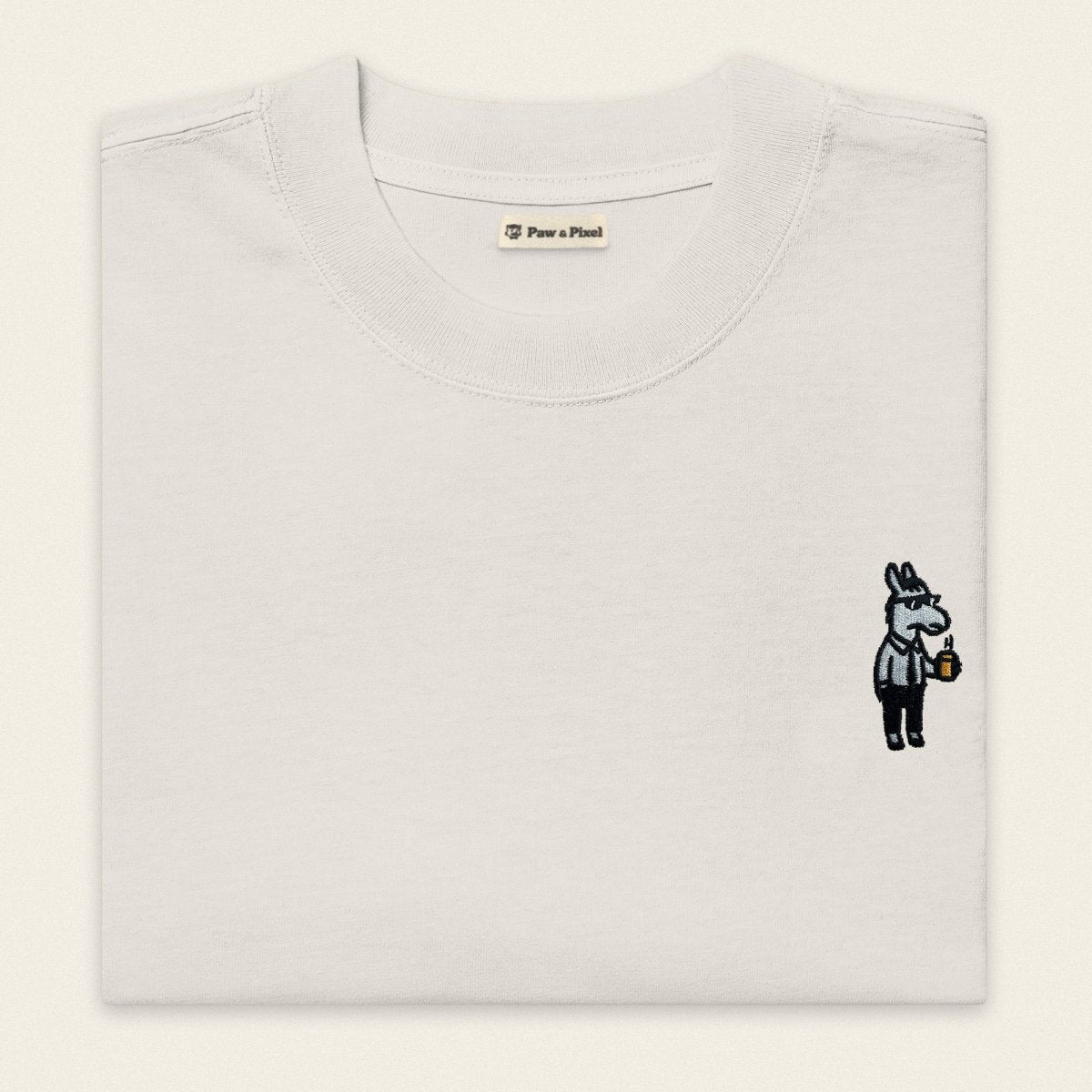 Oversized T-Shirt - Business Esel in Weiß - Paw & Pixel Stickdesign
