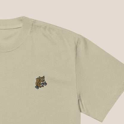 Oversized T-Shirt - Coffee Junkie in Schwarz (verwaschen) - Paw & Pixel Stickdesign