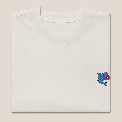 Oversized T-Shirt - Snack Attack in Beige/Sand (verwaschen) - Paw & Pixel Stickdesign