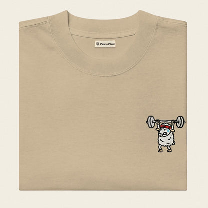 Oversized T-Shirt - Strong Sheep in Khaki - Paw & Pixel Stickdesign