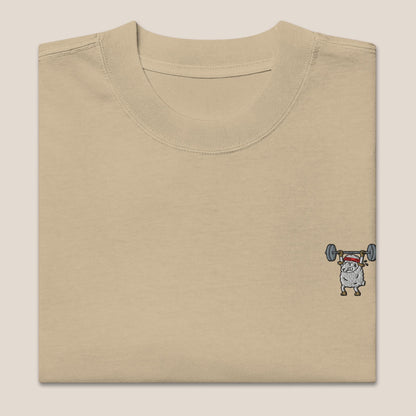 Oversized T-Shirt - Strong Sheep in Khaki (verwaschen) - Paw & Pixel Stickdesign