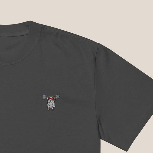 Oversized T-Shirt - Strong Sheep in Schwarz (verwaschen) - Paw & Pixel Stickdesign
