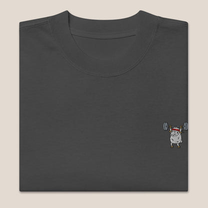 Oversized T-Shirt - Strong Sheep in Schwarz (verwaschen) - Paw & Pixel Stickdesign