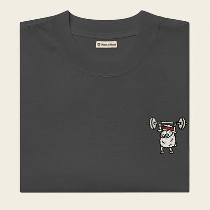 Oversized T-Shirt - Strong Sheep in Schwarz - Paw & Pixel Stickdesign