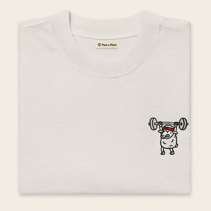 Oversized T-Shirt - Strong Sheep in Weiß - Paw & Pixel Stickdesign