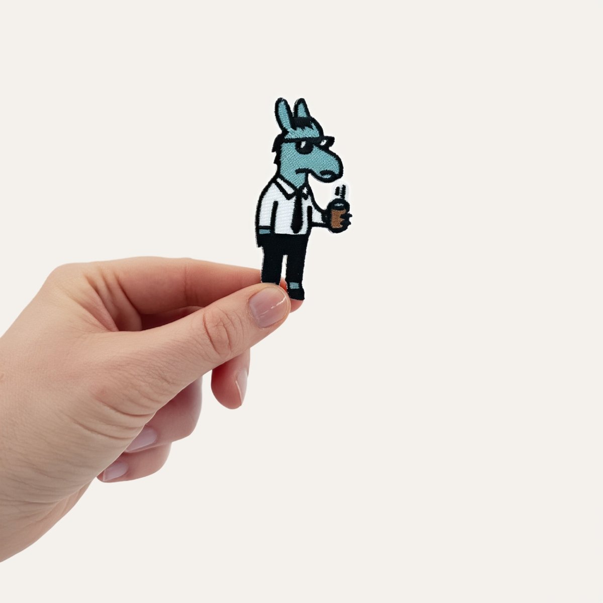Patch – Business Esel in - Paw & Pixel Stickdesign